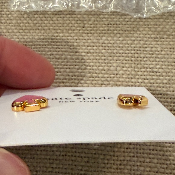 kate spade Surf Pink Everyday Spade Enamel Studs/NWT - Picture 6 of 8